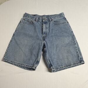 Vintage Levis 550 Shorts Men 34 Blue Light Wash Denim Relaxed Fit Jorts Jean Y2K